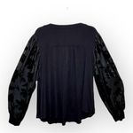 Lane Bryant Black Sheer Floral Sleeve Elegant Festive Holiday Party Top 18/20 Photo 2