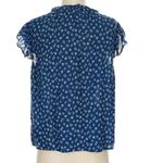 Anthropologie Velvet by Graham & Spencer Blue and White Floral Ruffle Top size Size M Photo 5