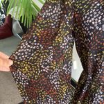 Joie  Floral Silk Long Sleeve Black Dress Size Small Photo 4