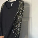 Venus  Rhinestone Embellished Sweater Black Silver Size XS Photo 2
