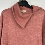Democracy  Oversized Cowl Neck Sweater Pink Slouchy Zipper Detail Size M Photo 1