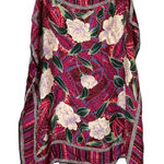 Oscar de la Renta 100% Silk Red Maroon Multi Floral Scarf Women Sz OS Photo 0