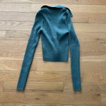 Aerie Gotta Jet Polo Sweater Button Cardigan XS Long Sleeved Cropped Green Photo 2