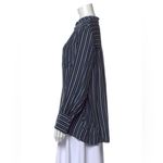 Pacific&Co . Silk Striped Shirt Blouse, Navy Blue White Size XS MSRP $495 Photo 1