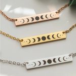 Boutique NEW Moon Phase Necklace, White Gold Plated Photo 7