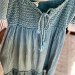 Smocked Cotton Gauze Maxi Dress Easel LA Blue Teal Boho Cottagecore Romantic M Size M Photo 0