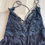 Free People Black Adella Mini Lace Slip Dress Photo 3