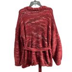 Knox Rose  Cardigan Sweater Womens XL Burgundy Red Fuzzy Eyelash Tie Front Cozy Photo 5