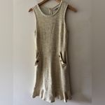Loft Fit and Flare Mini Tweed Flare Light Yellow Ivory Dress Photo 1