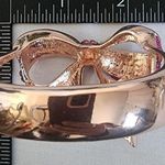 Rose Gold Hinge / Clamper Bracelet Fuschia Pink Crystal Bow Design New Photo 7