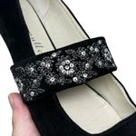 Bettye Muller Black Velvet Pointed Toe Flats Sequins Floral Embroidery Womens 7M Photo 9