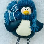 Penguin Winter Holiday Long Spring Legs Scarf Yellow Feet Blue White Yellow Photo 2