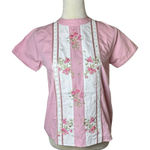 Somerset Bay Pink Embroidered Floral Blouse S | Lace Trim Girly Cottagecore Top Photo 0