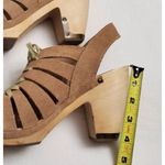 Anthropologie LATIGO x | Cali Leather Lace Up Clogs Wood Boho | Size 9 Photo 5