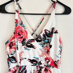 Miami Franchesca's Floral Spaghetti Cross Back Romper Train Maxi Dress SZ Small Photo 2