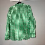 J.Crew Button Up Shirt Green Gingham Plaid Womens Size 2X Cotton Signature Fit Photo 3