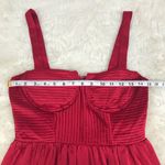 ASTR New  the Label Cherry Red Pleated Bustier Midi Dress Thigh Slit Size‎ Small Photo 8