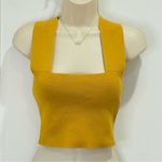 LF Seek The Label Bandage Crop Top Tank Square Neck Yellow Small Preppy Beachy Chic Photo 2
