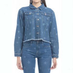 NWT "Shiloh Stars" Women's Star Motif Denim Jacket by Myra size XL Blue Photo 3