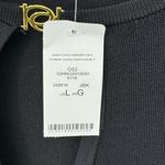 Bebe sweater top women's L wrap cutout pullover rib knit crew black NEW Photo 4