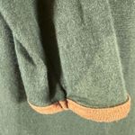 Long Sleeve Army Green Dress With Brown Suede Trim Size Small Photo 3