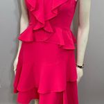 Hot Pink Ruffle Fit N’ Flare Dress Small Photo 3