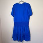 Ralph Lauren  Sizanna Embroidered Smocked Waist A-Line Dress Royal Blue 18 Photo 6