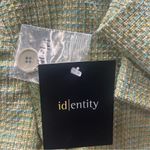 Deadstock VNT id/entity 'Garden' Metallic Fleck Greens Tweed Belted Blazer: 10 Green Photo 7