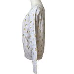 Naketano  Sz Med‎ Sweatshirt Lemon Pattern Pullover Stretch Cream Scoop Neck Gray Photo 1