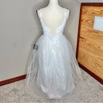 Lulus Graceful Beauty White 3D Floral Tulle Sleeveless Maxi Dress XS NWT Photo 2