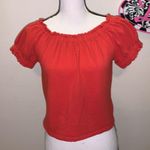 GU burnt orange popcorn stitch short sleeve crop top Photo 1