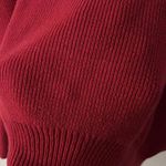 Signature 8 Red Boxy Cotton Blend Sweater Mock Neck Bubble Sleeve Size M Photo 3