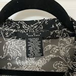 ECI  New York Silk Black and White Sheer Floral Blouse Size L Vintage Photo 7