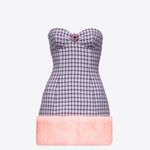 Area NYC AREA Faux Fur Trim Strapless Mini Dress Size US 6 Photo 3