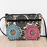 Danny K. Beverly Hills Tapestry Floral Print Adjustable Strap Crossbody Bag Black Photo 1