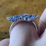 Natural Tanzanite Sterling Silver Butterfly Ring Size 7 Purple Photo 1