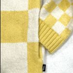 Vans  Checkerboard Oversized Cardigan in Yellow and White Size Small Photo 4