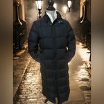 Ralph Lauren Lauren  Black Puffer Longline Faux Fur Hood Coat sz Large Photo 5