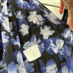 Monique Lhuillier RTR ML Melanie Black White & Blue Floral Maxi Dress Sz 6 Photo 10