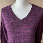 LOGO By Lori Goldstein  Purple Marled Knit Shark-bite Sweater Sz S Photo 1