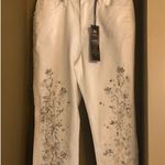 DG2 (Diane Gilman) Rhinestone Embellished Denim White Size 14 Photo 2