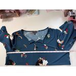 The Limited Floral Print Teal Blue 3/4 Sleeve Button Neck Blouse Size PM Photo 5