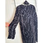Yolanda Burnout Silk Vintage Tunic Dress Dark Purple Animal Print Shift Size M Size M Photo 1