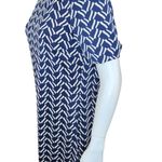 Julie Brown NYC Womens Medium Short Sleeve Blue White Midi Sheath Dress Zipper Photo 8