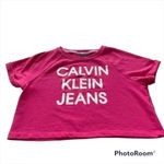 Calvin Klein Jeans White logo cropped sweatshirt womens size Lg Photo 11