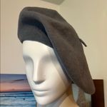 Charcoal Gray wool Beret Hat Photo 3