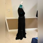 JO Brand Black Boho Maxi Dress – Deep V Neck, Cap Sleeve, Tiered Skirt – Size L Size L Photo 3