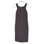 Maeve Anthropologie Meridian Midi Dress Side Slits Textured Chevron Modern Sz S Photo 3