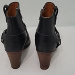 Madewell  Black Ankle Boots with Brown Heel Photo 3