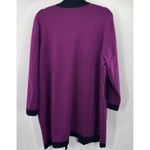 Chico's Sweater Jacket Womens XL Purple Black Contrast Trim Cardigan Button Photo 12